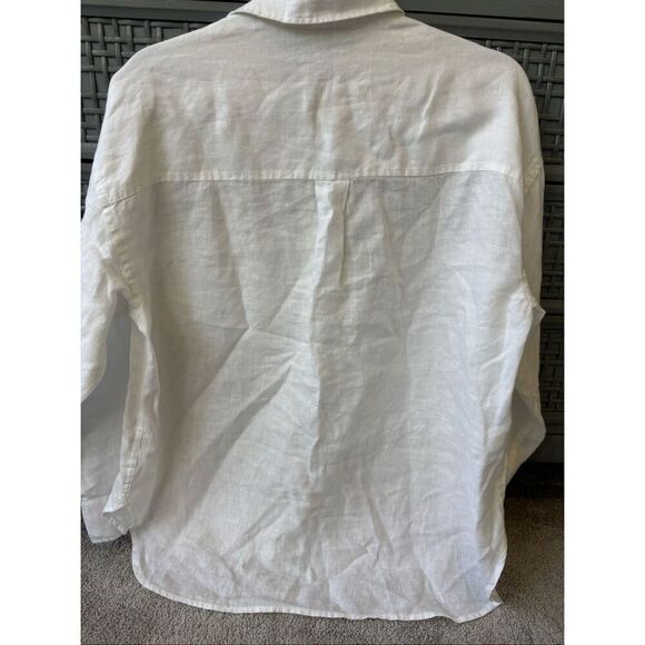 NWOT Faherty women’s Laguna Linen Relaxed Shirt - White, $158 XS F45 - Picture 8 of 10